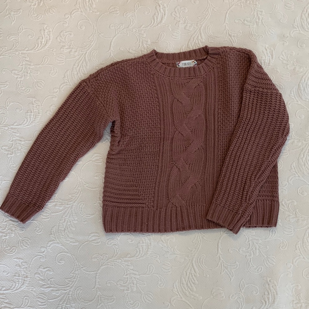 Pink Rose Knit Sweater